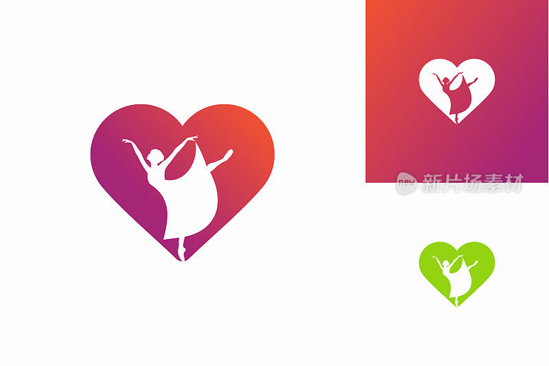 Love Dancing Logo Template Design Vector, Emblem, Design Concept, Creative Symbol, Icon